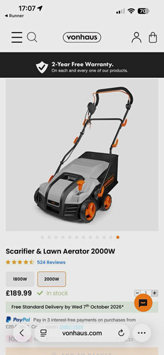 Vonhaus scarifier lawn - vonhaus,